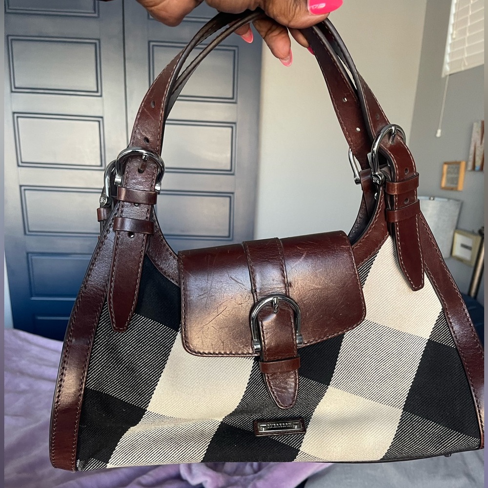 COPY - Burberry Satchel with Mega Check repost since buyer backed out.